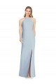 High Neck Backless Crepe Trumpet Evening Dress