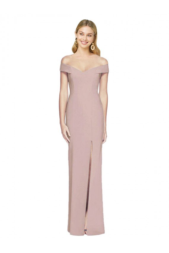 Off the Shoulder Criss Cross Back Trumpet Evening Dress