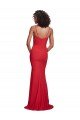 Spaghetti Strap Slip Neckline Crepe Evening Dress