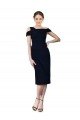 Draped Cross Shoulder Stretch Crepe Cocktail Evening Dress