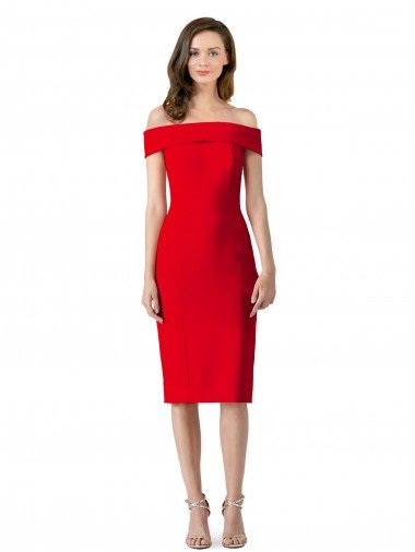 Off the Shoulder Square Neck Cocktail Evening Dress UK