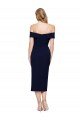 Midi Length Short Crepe Cocktail Evening Dress with Side Split