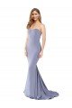 Long Strapless Sweetheart Sweep Train Crepe Evening Dress with Low Back