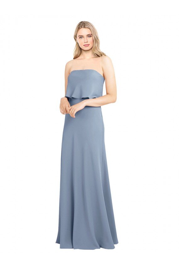 High Neck Sheath Sleeveless Stretch Crepe Evening Dress