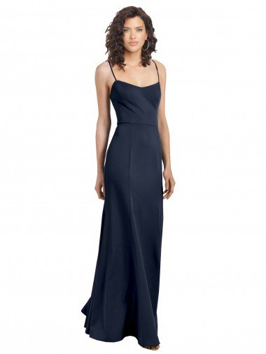 Fit and Flare Scoop Neck Long Sleeveless Stretch Crepe Evening Dress UK