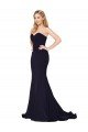 Sweetheart High Neck Sweep Train Sleeveless Crepe Evening Dress