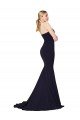 Sweetheart High Neck Sweep Train Sleeveless Crepe Evening Dress