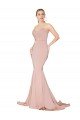 Sweep Train Sweetheart Long Mermaid Crepe Evening Dress Low Back