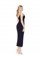 High Neck Spaghetti Straps Crepe Short Wrap Cocktail Evening Dress