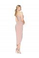 Knee Length One Shoulder Crepe Short Wrap Cocktail Evening Dress