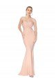 Sweetheart Shirred Neck Long Floor Length Crepe Evening Dress