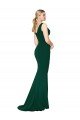 V-Neck Floor Length Long Crepe Mermaid Evening Dress