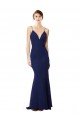 Deep V-Neck Spaghetti Straps Mermaid Crepe Evening Dress