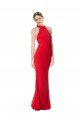 Halter Neck Keyhole Back Sleeveless Crepe Evening Maxi Dress