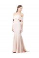 Mermaid Bardot Maxi Crepe Bridesmiad Dress with Fishtail Train