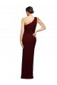 One Shoulder Sheath Crepe Evening Dress with High Side Split
