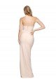 Full Length Low Back Strapless Crepe Evening Dress with Thigh High Side Split