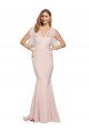 Double Bow Full Length Sweetheart Crepe Evening Dress with Tulle Overlay