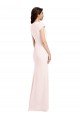 Cap Sleeve A-Line Crepe Evening Dress with Pockets
