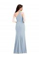 One Shoulder Draped Cowl Neck Evening Maxi Dress