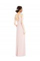 Square Neck Low Back A-Line Evening Dress with Front Slit and Pockets