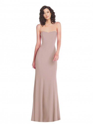 Strapless Princess Line Crepe Mermaid Evening Dress UK