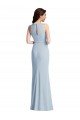 Halter Evening Maxi Dress with Cascade Ruffle Slit