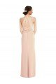 Halter Criss Cross Cutout Back Maxi Crepe Evening Dress