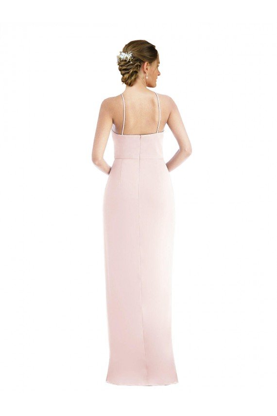 Halter Draped Tulip Skirt Evening Maxi Dress