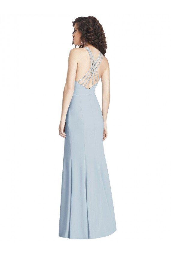 Criss Cross Open Back Trumpet Evening Dress