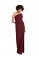 Sleek One Shoulder Long Crepe Evening Dress with Daring Slit