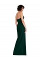 Scooped Strapless Neckline Crepe Evening Dress with Side Slit