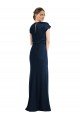 Soft Bow Blouson Bodice Trumpet Crepe Evening Dress