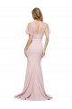 Crepe Long Sweetheart Neckline Evening Dress with Tulle Overlay Shoulders