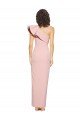 Full Length One Shoulder Crepe Evening Dress with Side Leg Split