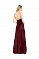 Sleek Spaghetti Straps V-Neck Stretch Satin Evening Dress with Center Front Slit