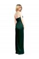 Scooped Strapless Neckline Stretech Satin Evening Dress with Side Slit