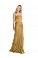 Sleek Strapless Long A-Line Stretch Satin Evening Dress