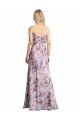 Draped Cowl Neck Long Printed Stretch Satin Evening Dress