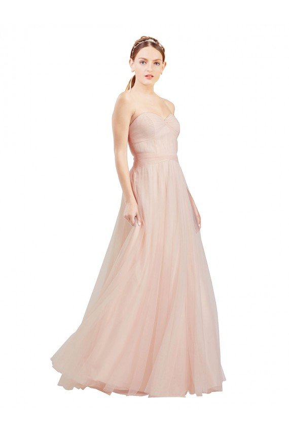 Floor Length Sweetheart Tulle Evening Dress with Open Back