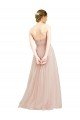 Floor Length Sweetheart Tulle Evening Dress with Open Back