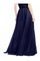Long A-Line High Neck Halter Tulle Evening Dress