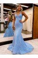 Criss Cross Open Back V-Neck Sleeveless Long Velvet Sequin Evening Dress