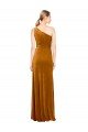 Sleek One Shoulder Long Velvet Evening Dress