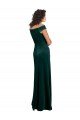 Floor Length Cap Sleeves Long Velvet Evening Dress with High Side Slit