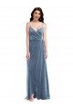 Velvet Wrap Evening Maxi Dress with Pockets