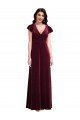 Flutter Sleeve Velvet Evening Maxi Dress with Pockets
