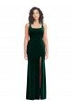 Square Neck Long Velvet Evening Maxi Dress