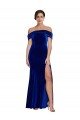 Full Length Long Velvet Evening Dress with Side Split