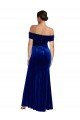 Full Length Long Velvet Evening Dress with Side Split